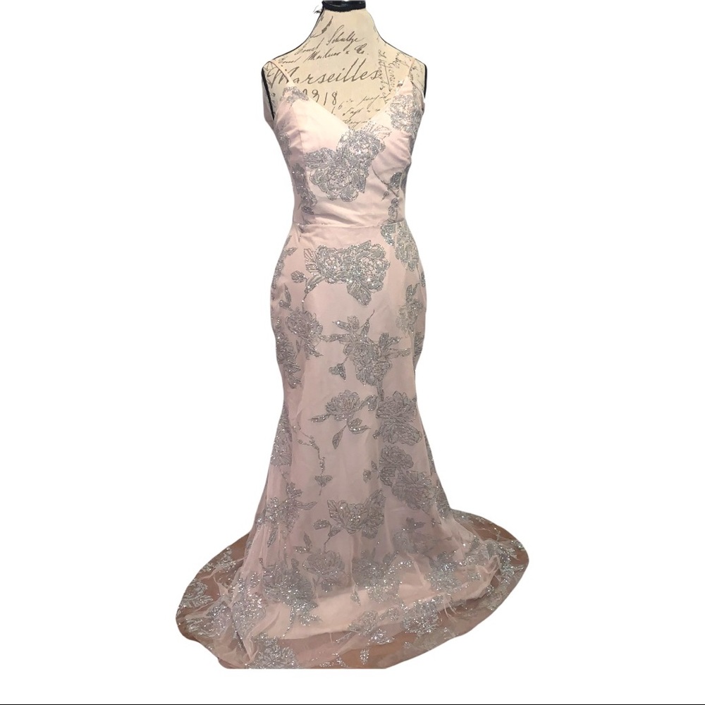 Haley Paige glitter almond dress